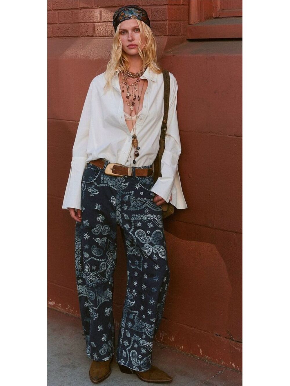 CURRENT- $128|Sz.29|We The Free Good Luck Printed Barrel Jeans - Picture 2 of 3